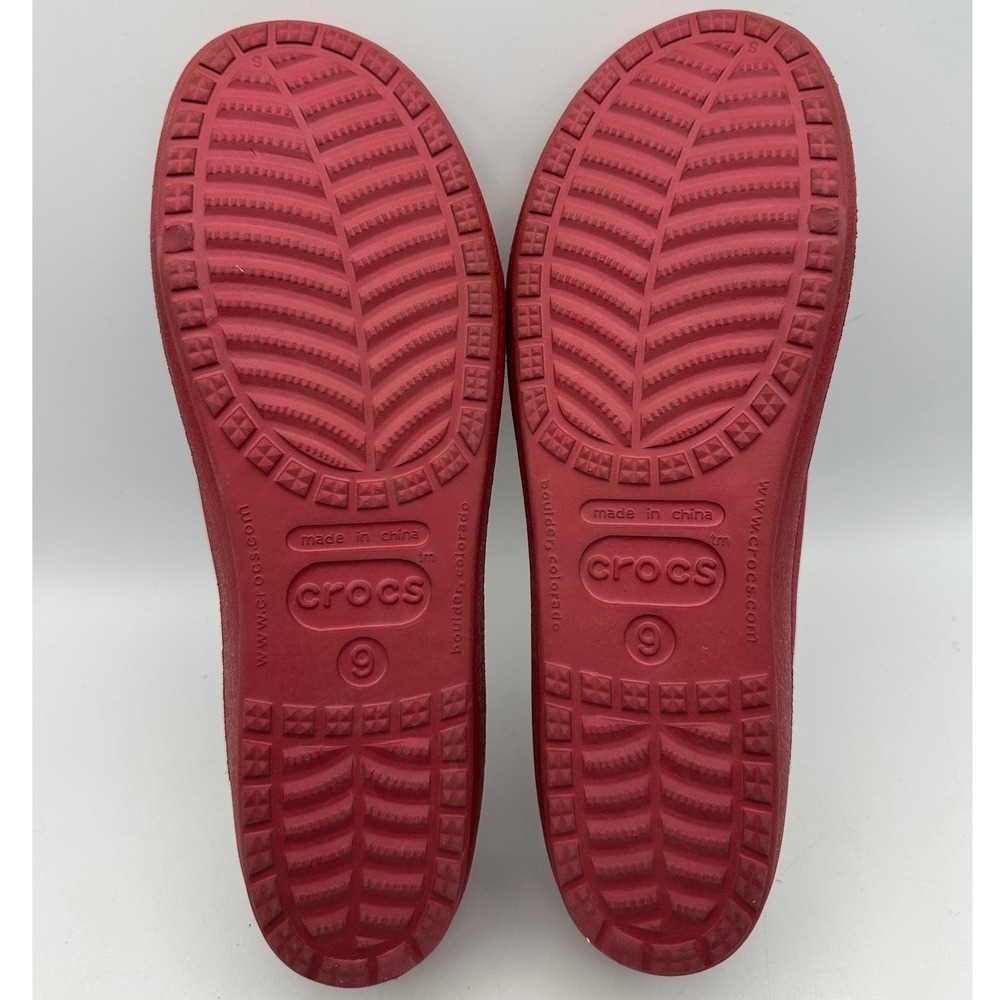 Crocs Prima Women's Size 9 Slip On Ballet Flats Red Comfortable Casual Shoes - Picture 7 of 7